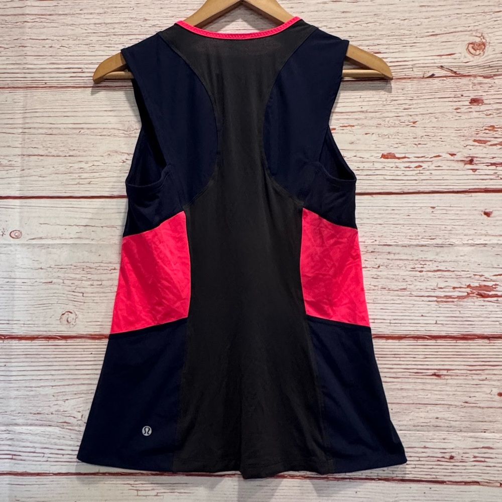 Lululemon Trail Bound Tank in Deep Coal / Deep Navy / Electric Coral Sz 8 - Picture 8 of 11